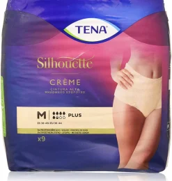 Absorbente Incontinencia Orina Dia Anatomico - Tena Silhouette Braga Cintura Alta Crema (8 Unidades Talla Mediana) - Sca Hygiene Products