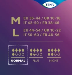 Absorbente Incontinencia Orina Dia Anatomico - Tena Silhouette Braga Cintura Baja Blanco (10 Unidades Talla Grande) - Sca Hygiene Products