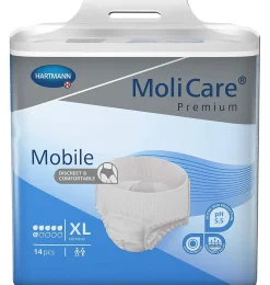 Absorb Inc Orina Ligera con Slip - Molicare Premium Mobile (14 Unidades Talla Xl 6 Gotas Color Azul) - Laboratorios Hartmann