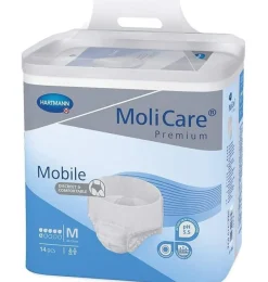 Absorb Inc Orina Ligera con Slip - Molicare Premium Mobile (14 Unidades Talla M 6 Gotas Color Azul) - Laboratorios Hartmann