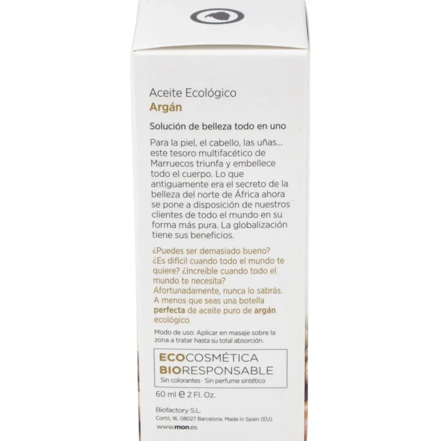 Aceite de Argan Eco 100% Puro 60ml - Mon Deconatur