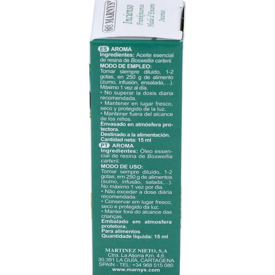 Aceite Esencial Alimentario de Incienso Estuche 15ml - Marnys