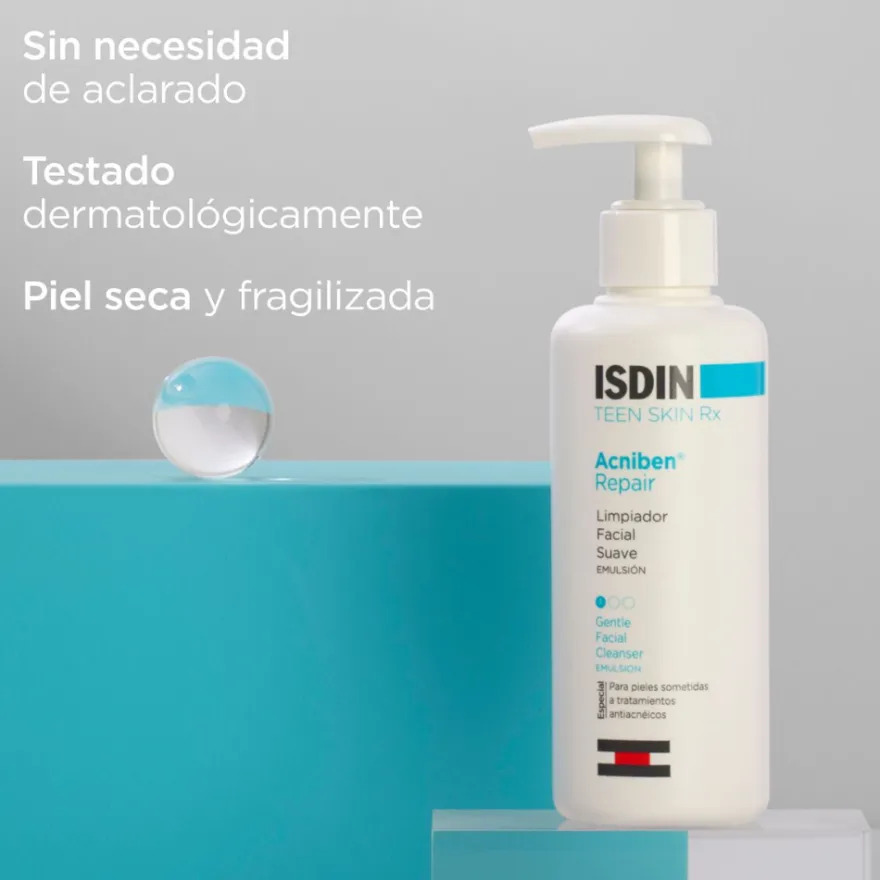 Acniben Repair Emulsión Limpiador Facial Suave, 180 ml. - Isdin