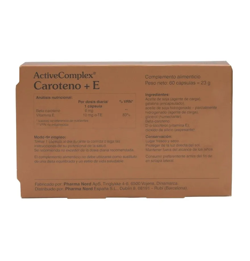 Activecomplex Caroteno+e (60 Cápsulas) - Pharma Nord