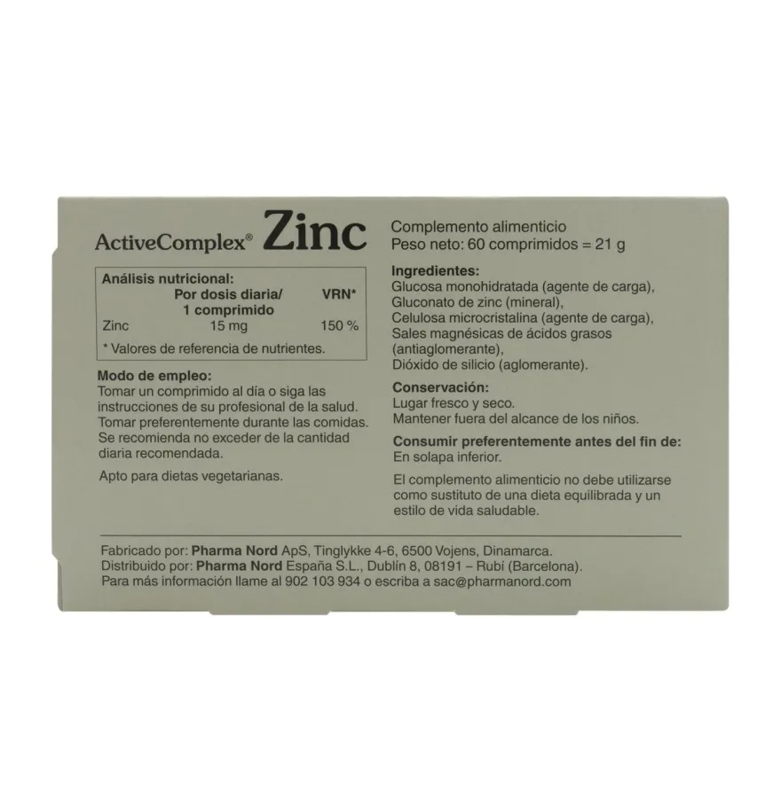 Activecomplex Zinc (60 Comprimidos) - Pharma Nord