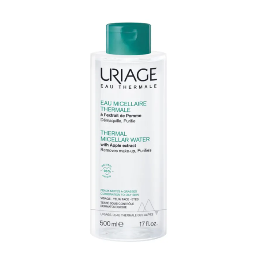 Agua Micelar Termal Pieles Mixtas a Grasas, 500 ml. - Uriage