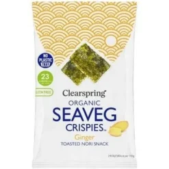 Alga Nori Tostada Jengibre Snack 4g - Clearspring