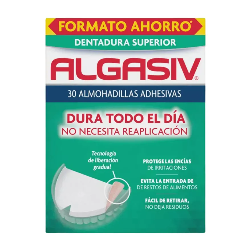 Almohadillas Adhesivas para Dentaduras Postizas Superiores, 30 ud. - Algasiv®