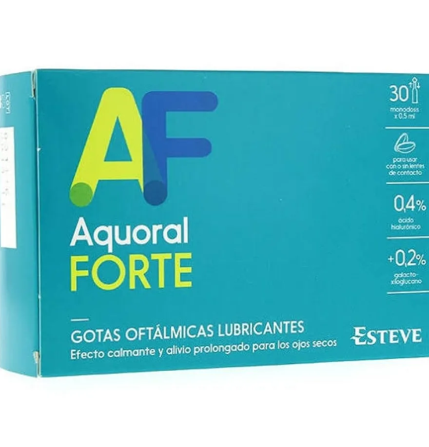 Aquoral Forte - Gotas Oftalmicas Lubricantes Esteriles (30 Monodosis 0,5 ml) - Esteve Laboratorios S.a