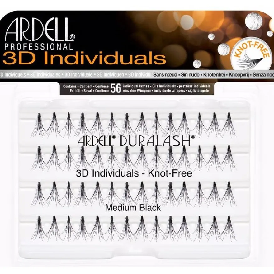 Ardell Pestañas Postizas 3D Individuales Medium Black 56Uds