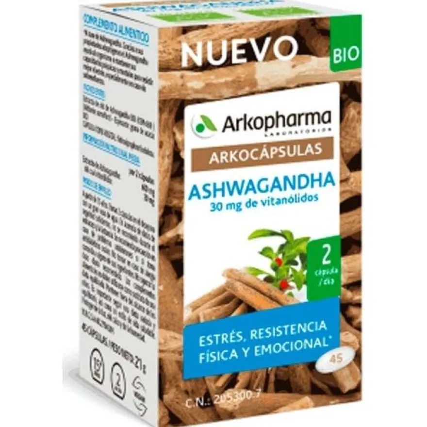 Arkocapsulas Ashwagandha Bio 45 Cápsulas - Arkopharma