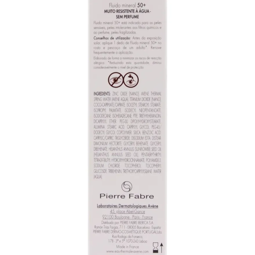 Avène Solar Fluido Mineral spf50+ 40ml - Avene