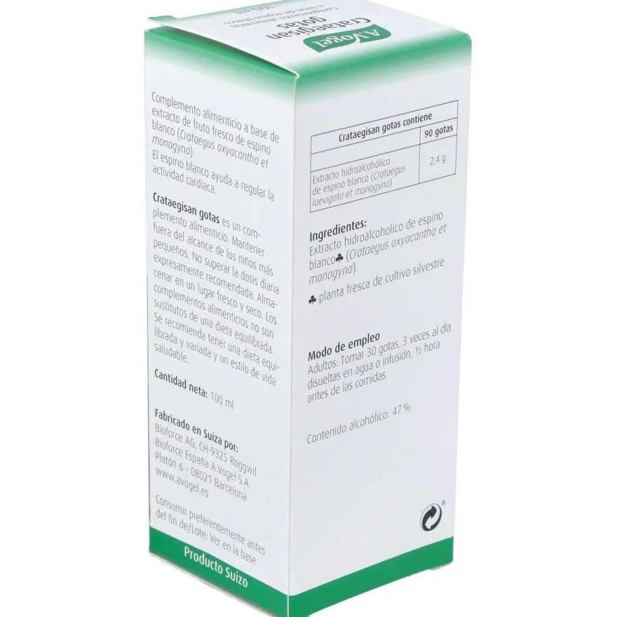 A. Vogel Crataegisan Gotas 100ml - A.vogel - Bioforce