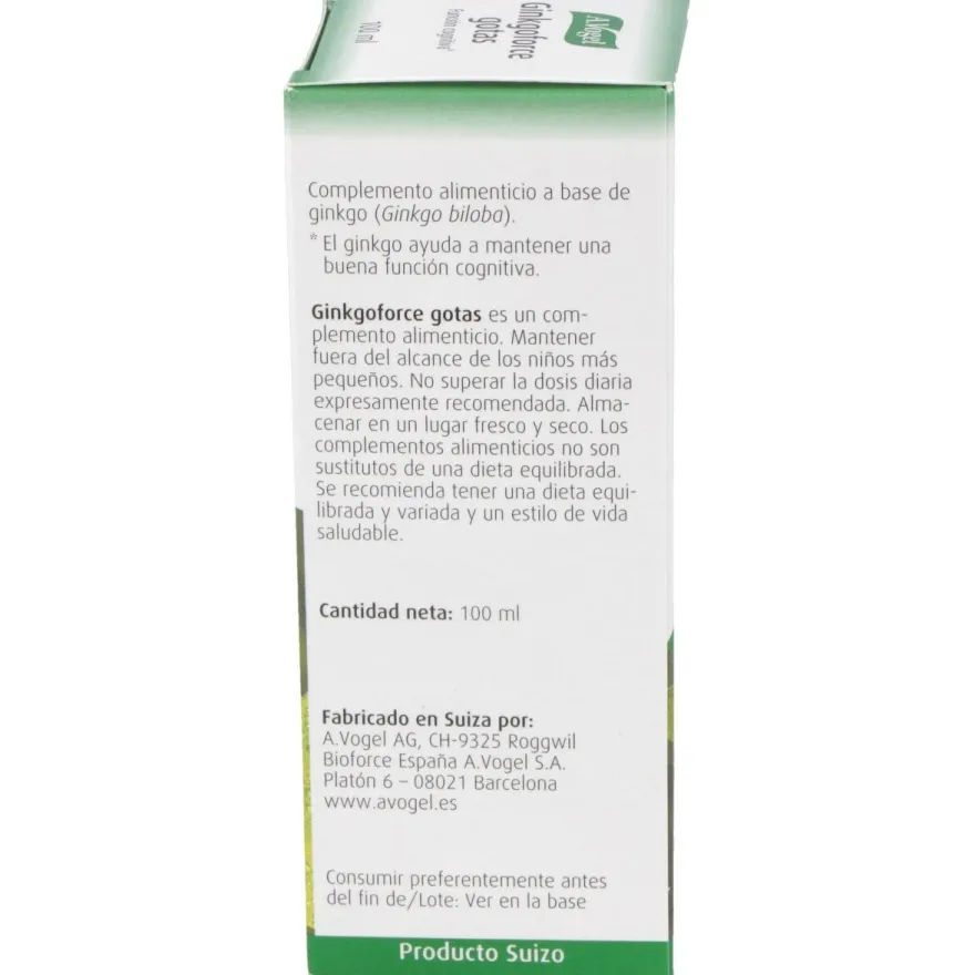 A. Vogel Ginkgoforce Gotas 100ml - A.vogel - Bioforce