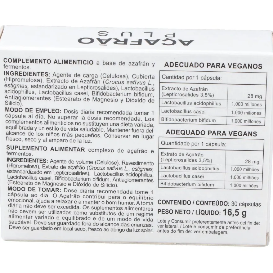 Azafran Plus 30Cap.
