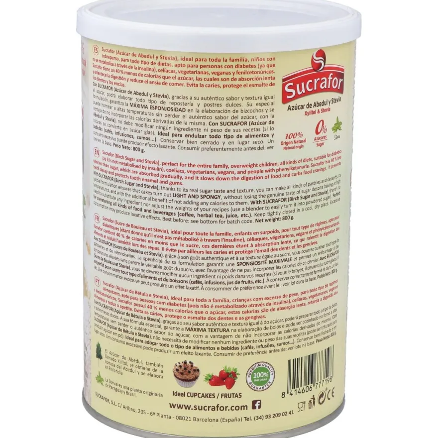 (azucar de Abedul y Stevia) 800gr 2 - Sucrafor