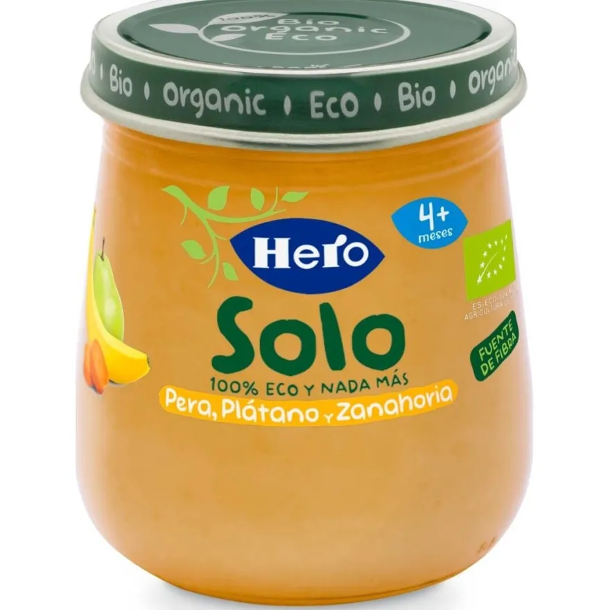 Baby Solo Ecológico Pera Plátano Zanahorias 120g - Hero