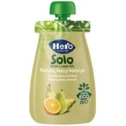 Baby Solo Ecológico Plátano Pera y Naranja Bolsa 100g - Hero