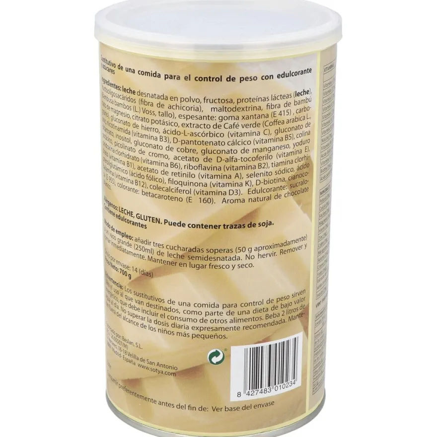Batido Saciante Chocolate Blanco 700g - Sotya