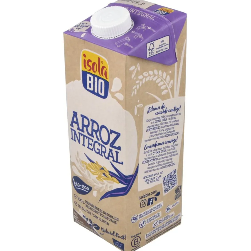 Bebida Vegetal de Arroz Integral 1lt 6uds. S/a - Isola