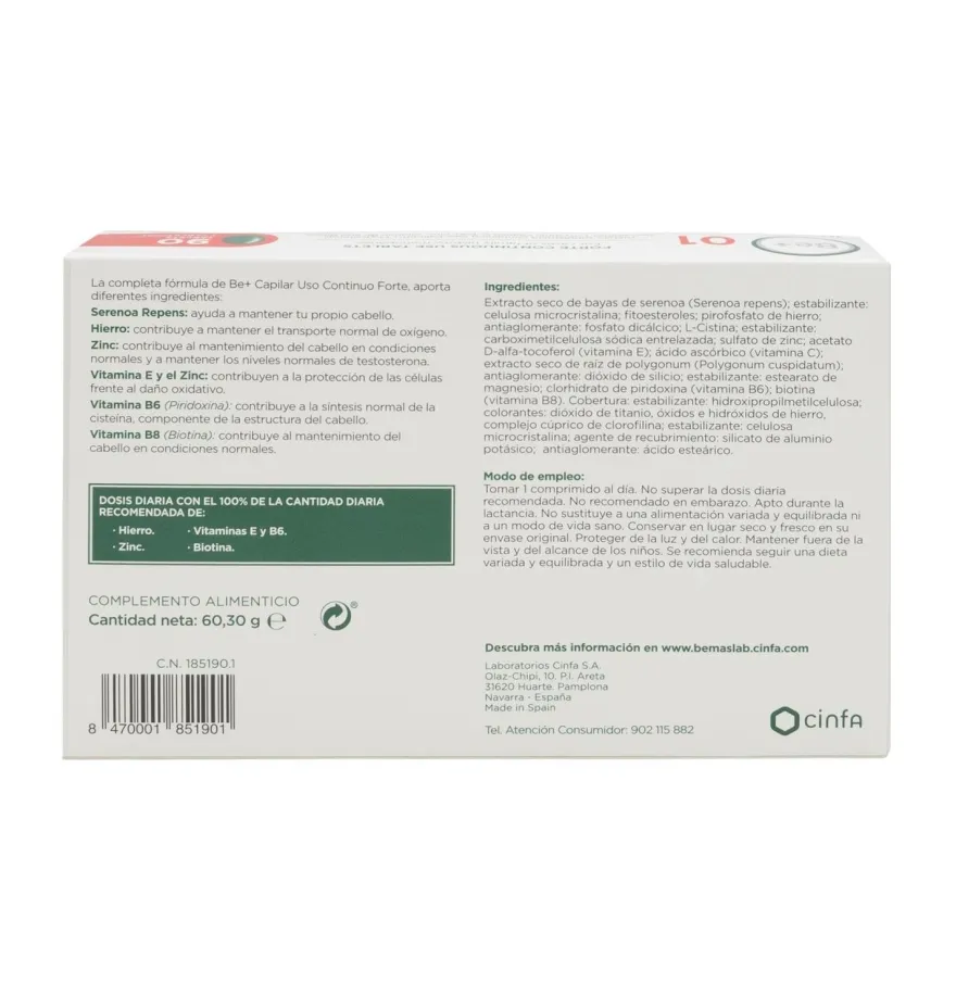 Be+ Capilar Uso Continuo Forte (90 Comprimidos)