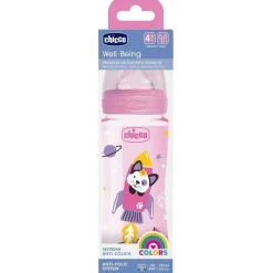 Biberón Well - Being Silicona 4m+ 330 ml Rosa, 1 Ud - Chicco