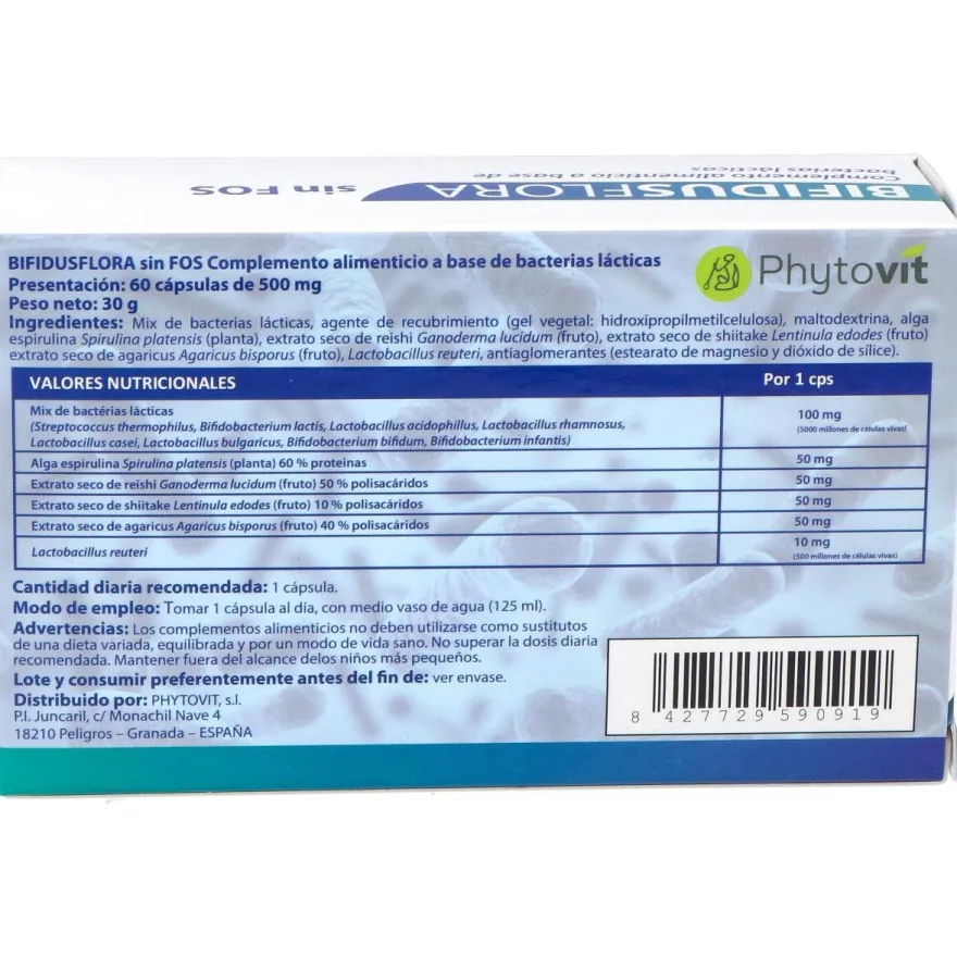 Bifidusflora Sin Fos 60Vcaps.