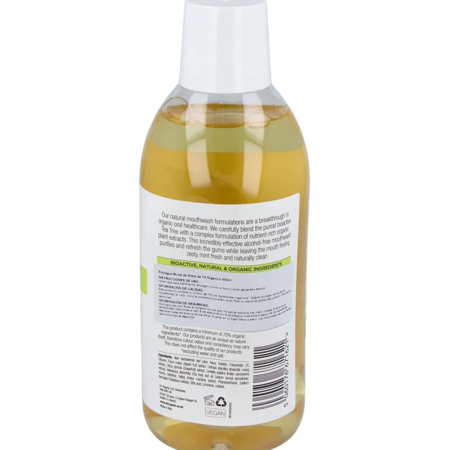 Bioactive Organic Tea Tree Enjuage Bucal 500 ml - Dr. Organic