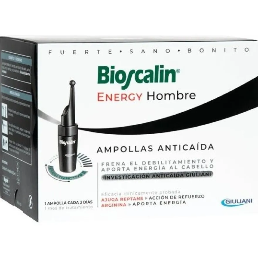 Bioscalin Energy Hombre Ampollas Anticaída, 10 Ampollas - Boiron