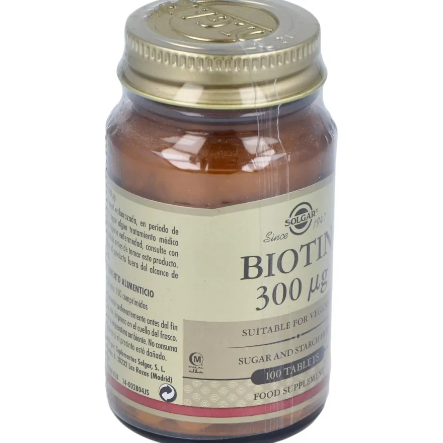 Biotina 300mg 100 Comprimidos - Solgar