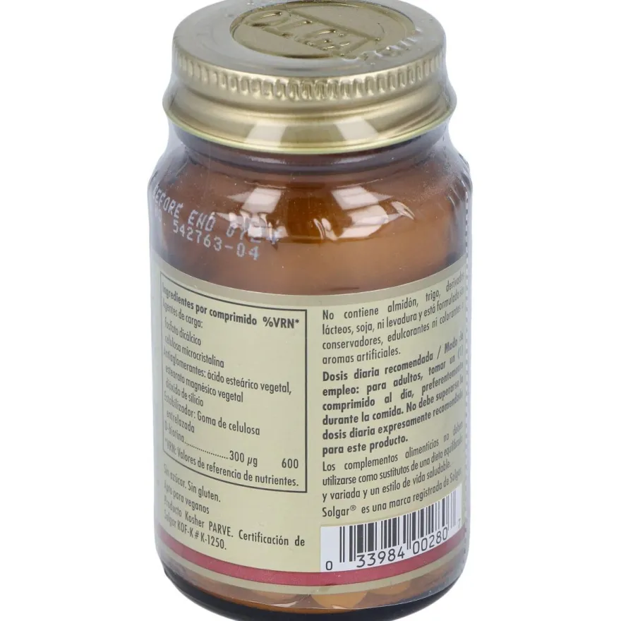Biotina 300mg 100 Comprimidos - Solgar