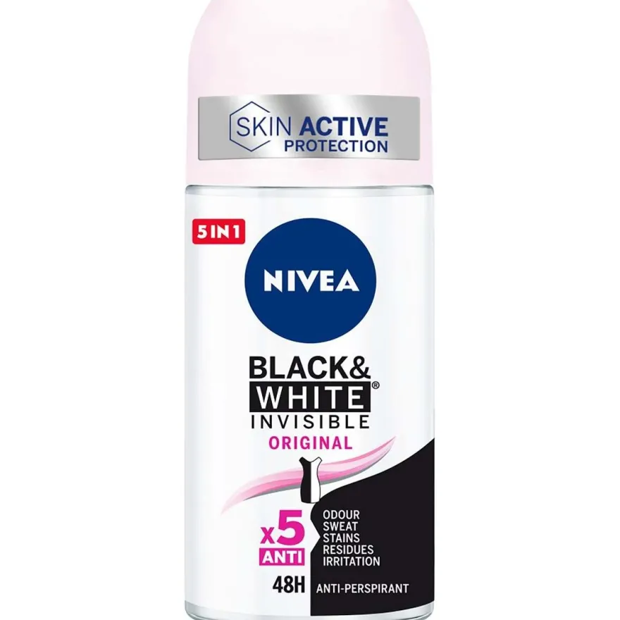 Black y White Invisible Roll - On Desodorante 50ml - Nivea