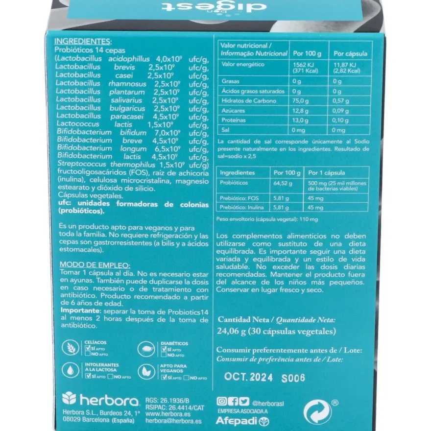 Bon Digest Probiotics14 30caps - Herbora