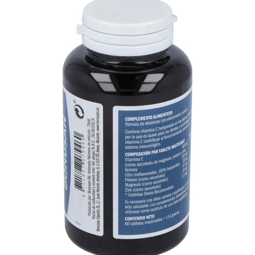 Bonusan Vitamina C 500 Naranja 60 Tabletas Masticables