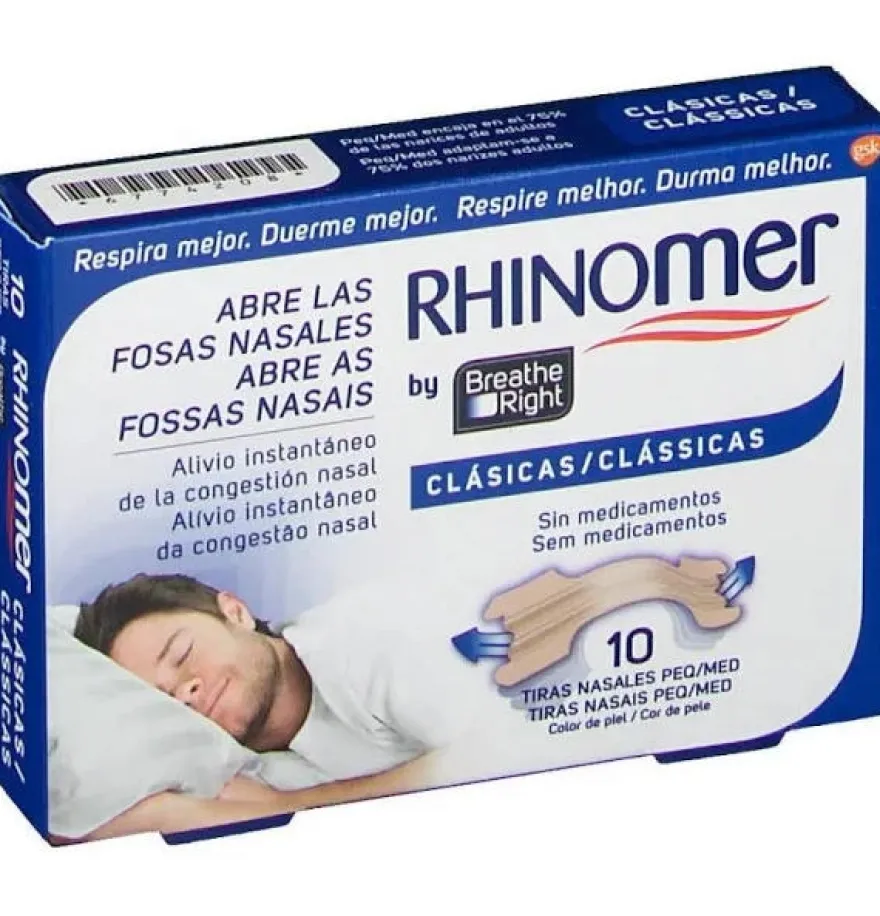 Breathe Right Clasicas - Tira Adh Nasal (10 Unidades Talla Pequeña-Mediana)