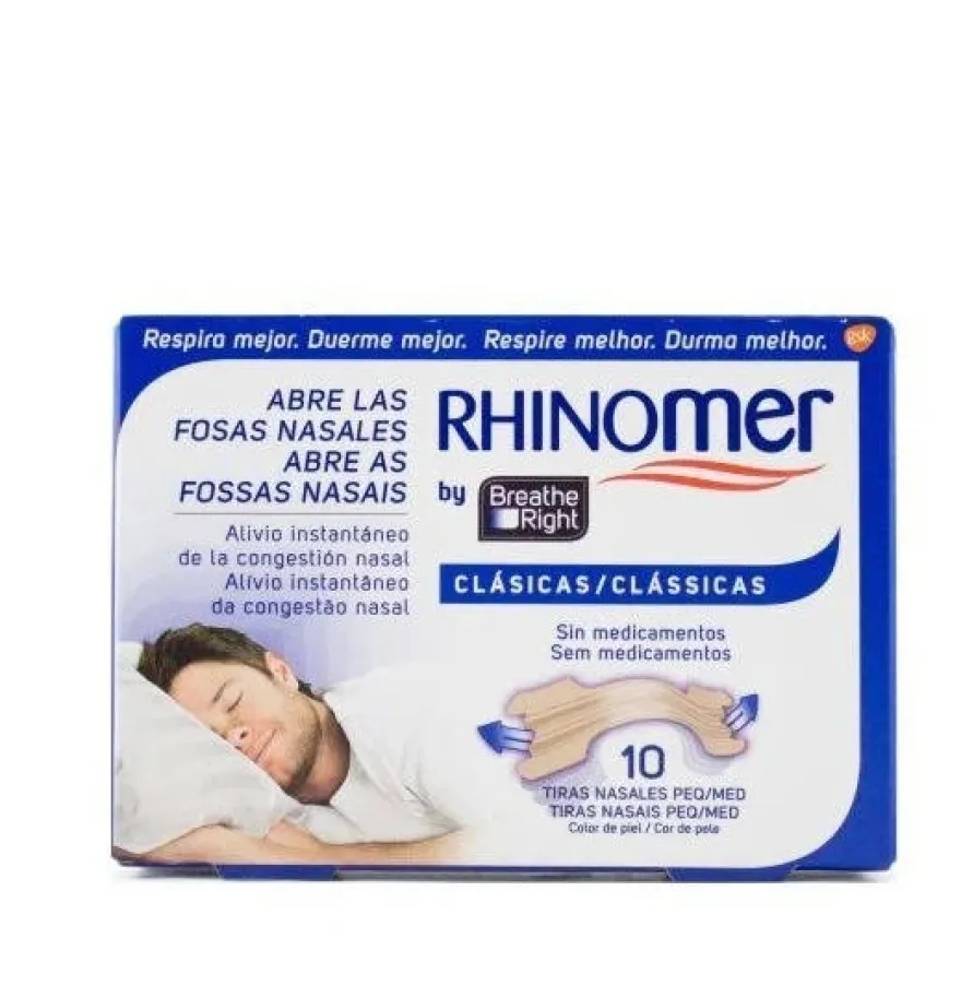 Breathe Right Clasicas - Tira Adh Nasal (10 Unidades Talla Pequeña-Mediana)