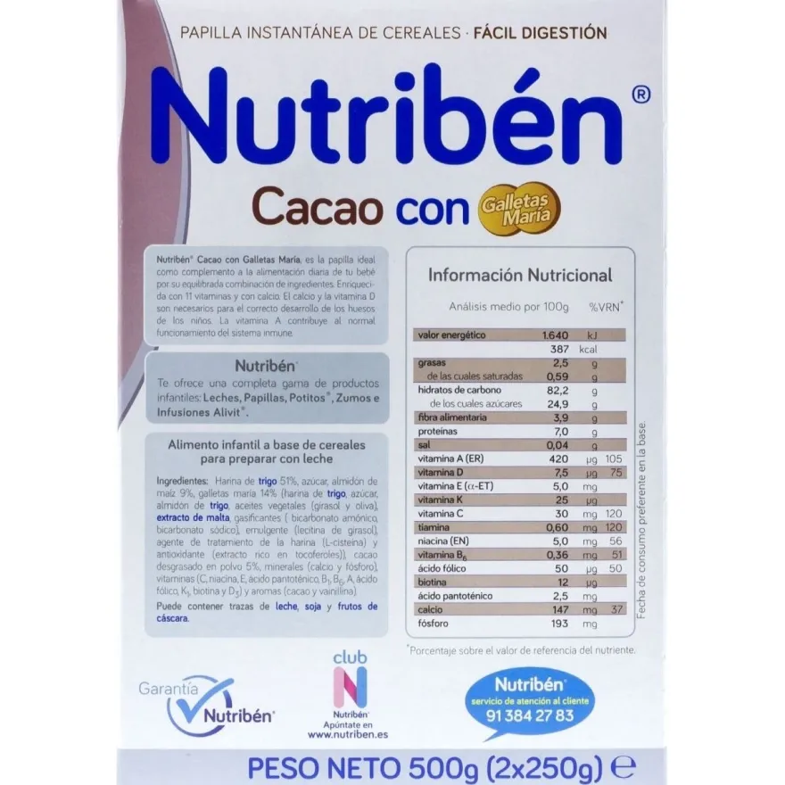 Cacao con Galletas Maria 500 Gr - Nutriben