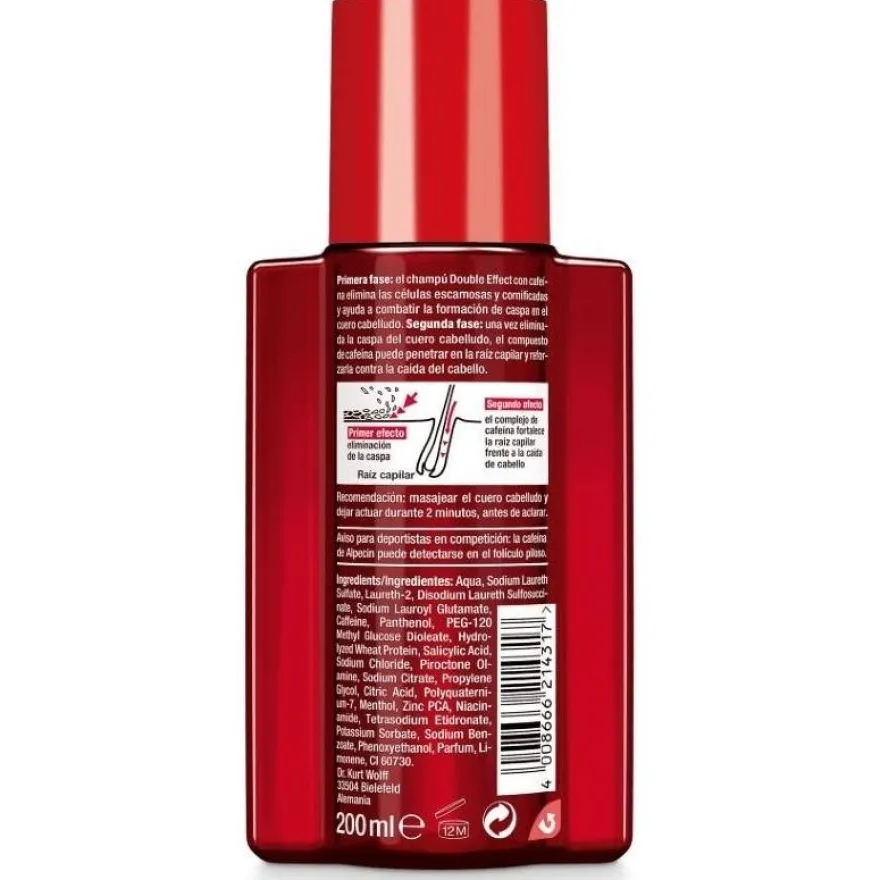Caffeine Double Effect Champú Anticaída Y Anticaspa 200 Ml
