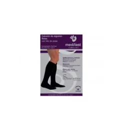 Calcetin Compresion Normal Algodon Color Negro - Medilast Silver Edition Hilo De Plata, Talla Pequeña - Medilast