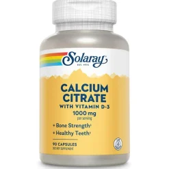 Calcium W/D3 Citrate 1000 Mg, Vitaminas Y Suplementos Solaray - Perfumes Club