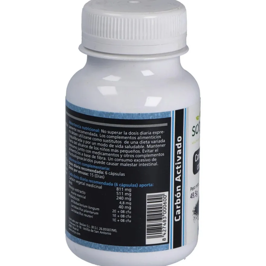Carbón Activado con Probióticos 90caps - Sotya