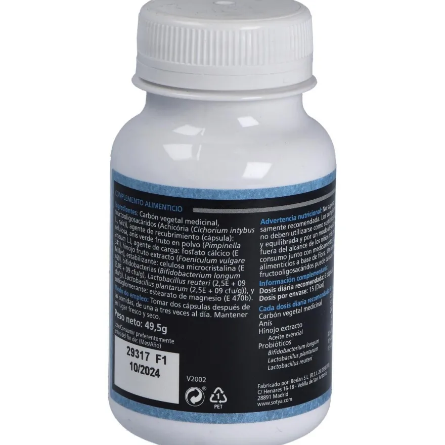 Carbón Activado con Probióticos 90caps - Sotya