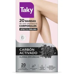Carbon Activado Bandas Cera Corporales Depilatorias 20 u - Taky