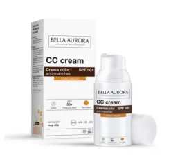 CC Crema Color Anti-manchas SPF 50+ Tono Medio, 30 ml. - Bella Aurora
