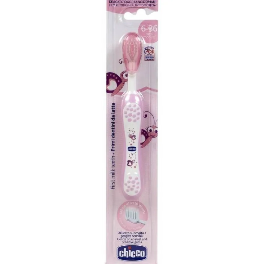 Cepillo de Dientes de Cerdas Suaves 6m+ Rosa, 1 Ud - Chicco
