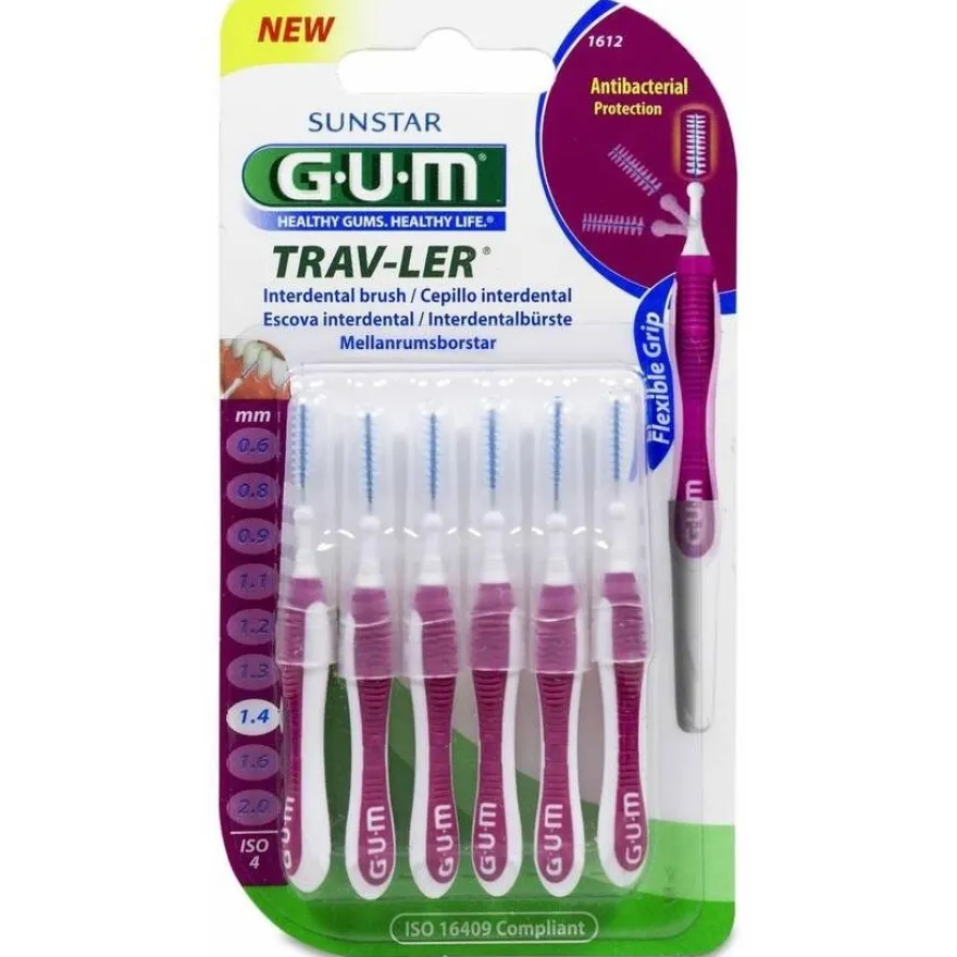 Cepillo Interdental Trav - Ler 1612 1,4mm 6un Rosa - Gum