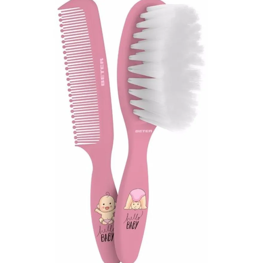 Cepillo y Peine Bebe Rosa Lote 2 Pz - Beter