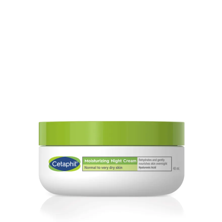 Cetaphil Crema Facial Hidratante de Noche con Ácido Hialurónico, 48 ml. - Galderma