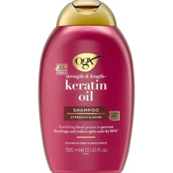 Champú Aceite de Queratina, Pelo Quebradizo, Hidratante y Fortalecedor 385 ml - Ogx