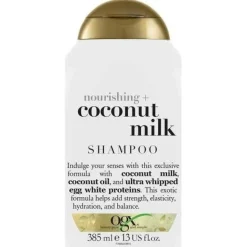 Champú Leche de Coco Libre de Parabenos, Pelo Seco, Hidratación y Elasticidad 385 ml - Ogx